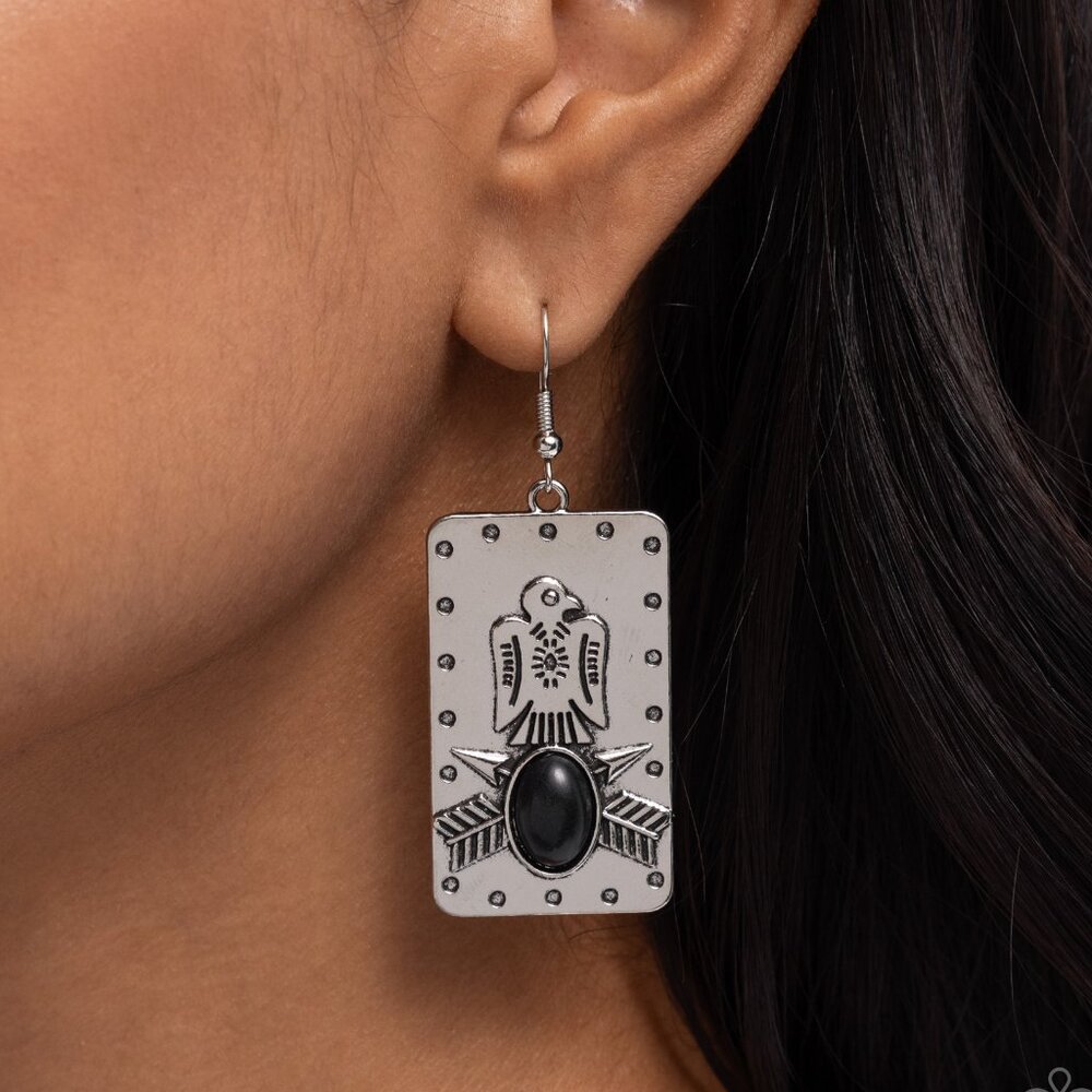 NWT INVINCIBLE ICON BLACK & SILVER EARRINGS